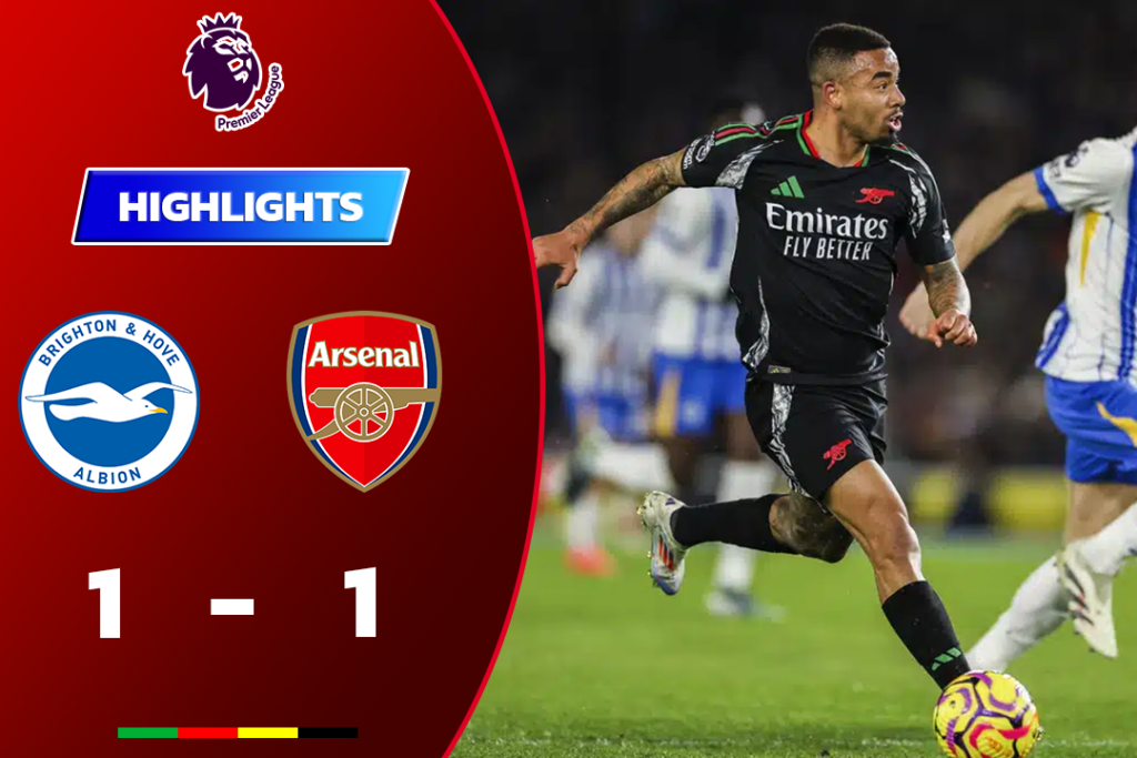 ไฮไลท์ฟุตบอล ไบรท์ตัน 1-1 อาร์เซนอล